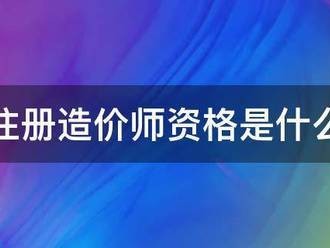 具有注冊造價師資格是什么意思