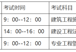 二級建造師的考試時間一級建造師考試時間及科目安排