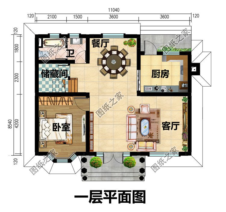 農(nóng)村別墅戶型設(shè)計圖120平方米,農(nóng)村別墅戶型設(shè)計圖  第1張