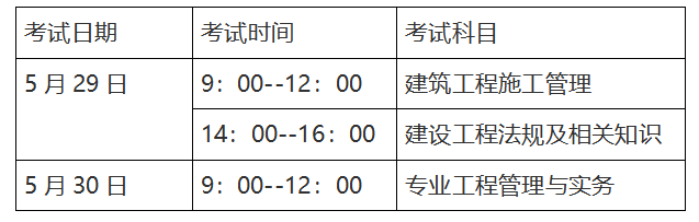 二級建造師的考試時間一級建造師考試時間及科目安排  第1張