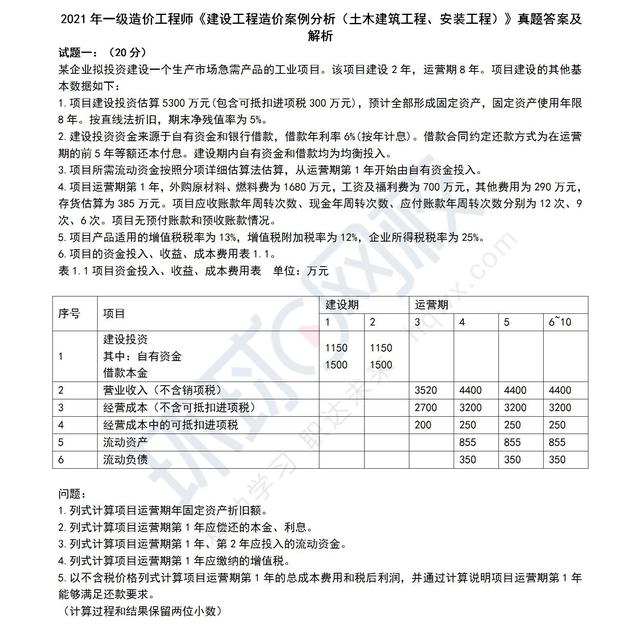 2018年造價工程師案例真題,2018年造價工程師案例真題答案解析  第2張