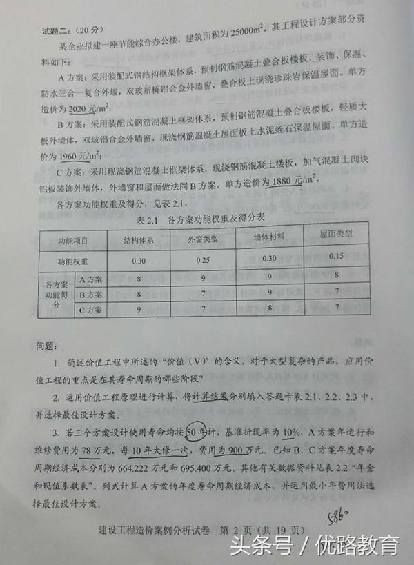 2017年一級造價工程師案例真題,2017年造價工程師案例真題  第2張