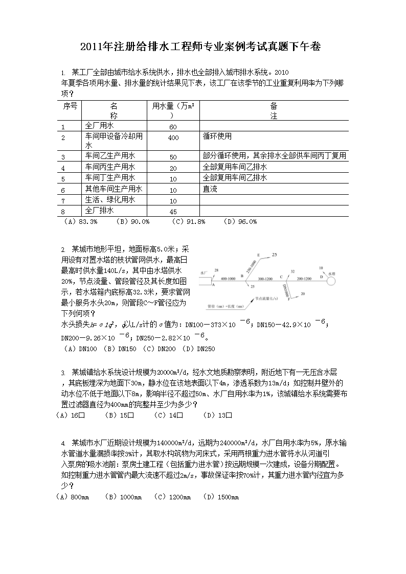 包含給排水結(jié)構(gòu)工程師考試科目的詞條  第2張