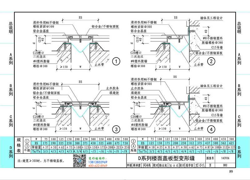 外墻變形縫做法圖集 14j936AW1,外墻變形縫做法圖集  第2張