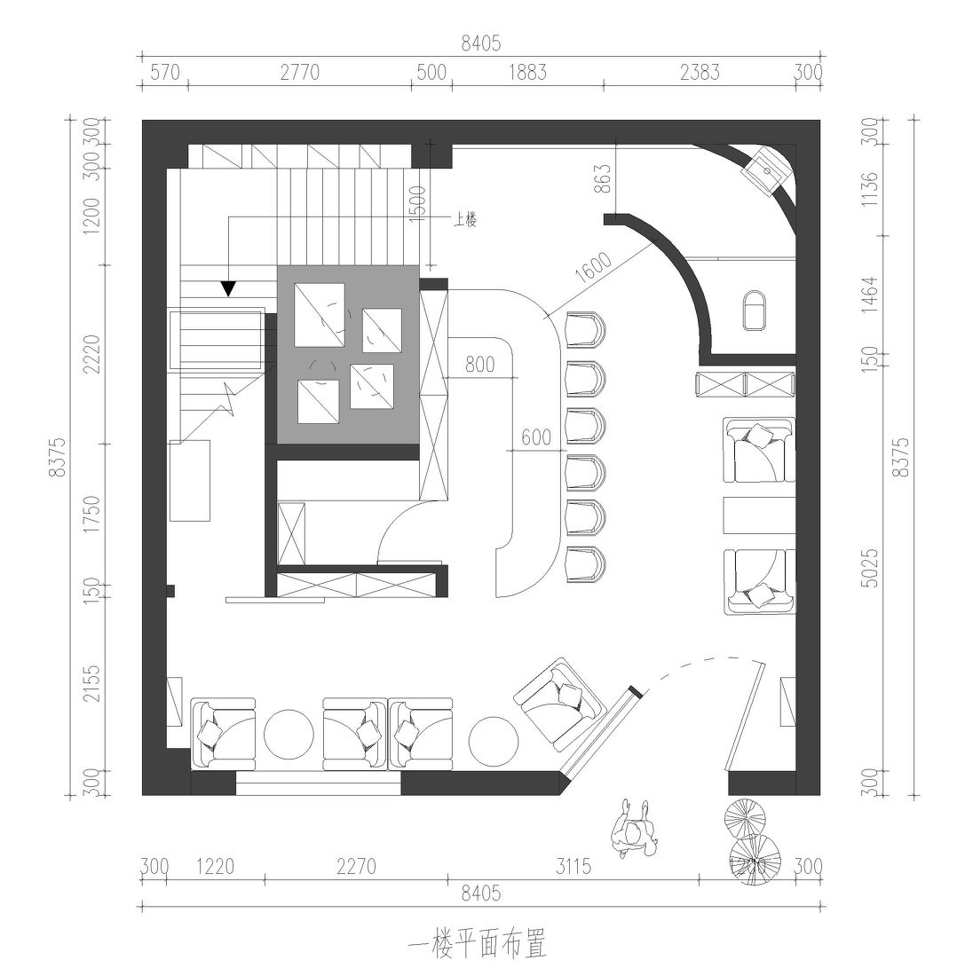 咖啡廳平面圖咖啡廳平面圖區(qū)域劃分  第1張